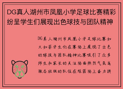 DG真人湖州市凤凰小学足球比赛精彩纷呈学生们展现出色球技与团队精神